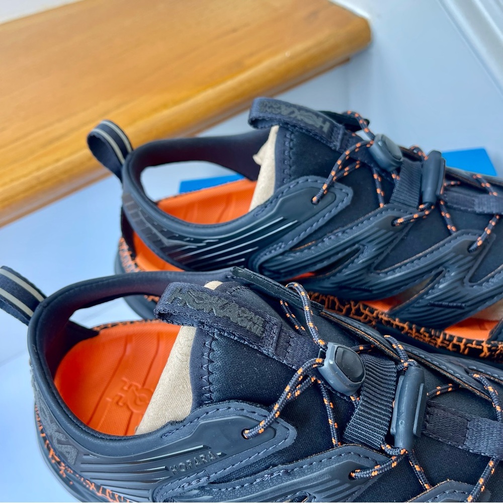 NWT Hoka Hopara Hiking Sandal Wet / Dry exploring shoe - blue graphite / orange - Picture 11 of 12